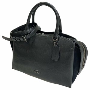 COACH コーチ ドリューサッチェル 2WAYハンドバッグ レザー スエード ブラック 黒 40862