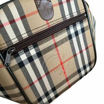 BURBERRY バーバリー ノバチェック キャンバス×レザー ハンド ボストンバッグ ブラウン系_画像8