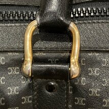 希少 CELINE セリーヌ ヴィンテージ マカダム柄 総柄 ボストンバッグ ハンドバッグ レザー ブラック系_画像9