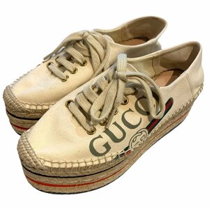 GUCCI グッチ オールドロゴ プラット フォーム エスパドリーユ 厚底 シューズ 525711