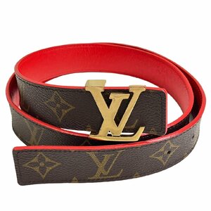 LOUIS VUITTON ルイヴィトン モノグラム サンチュール・LVイニシャル リバーシブル 30MM ベルト PVC レザー ルージュ 80/32 M9408