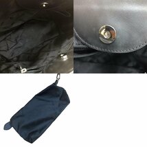 Longchamp ロンシャン トートバッグ ハンドバッグ レザー ポーチ付 ブラック 黒_画像10