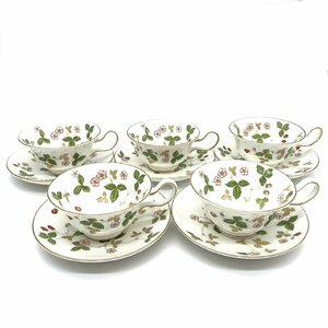 ★1円 Wedgwood ウェッジウッド ワイルドストロベリー カップ&ソーサー C&S 5客セット