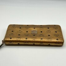 エム・シー・エム MCM ラウンドジッパー 長財布 ゴールドカラー系_画像4