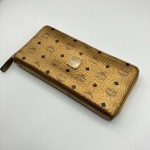 エム・シー・エム MCM ラウンドジッパー 長財布 ゴールドカラー系_画像3