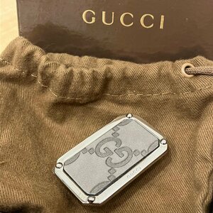 GUCCI グッチ GG柄 シマ レザー マネークリップ 箱 保存袋付