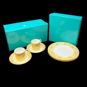 ★TIFFANY&Co. ティファニー ピンクチューリップ　カップ＆ソーサー２客 ケーキプレート2枚セット 食器