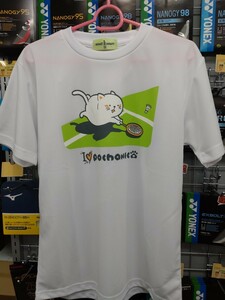 【ぽちゃネコ Tシャツ M】GOSEN（ゴーセン）ユニドライＴシャツ ホワイト M 新品未使用タグ付き　バドミントン 2023.11月発売