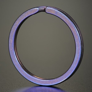 二重リング 平角 ブルー チタン ハンドクラフト材 [ 28mm ] 二重カン キーリング キーホルダー 二重チング
