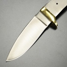 Knifemaking ナイフブレード 真鍮製ガード付き ステンレス製 ドロップポイント BL129 ナイフメイキング_画像4