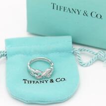 美品 TIFFANY&CO. ティファニー ダイヤモンド ダブルラビングハート 750 ホワイトゴールド リング 9号 リング 指輪 美品 A03339_画像2