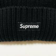 ほぼ新品 Supreme Overdyed Ribbed Beanie Black Free 23ss 2023年 ブラック オーバーダイ リブ ビーニー ニット帽 キャップ ボックスロゴ_画像3