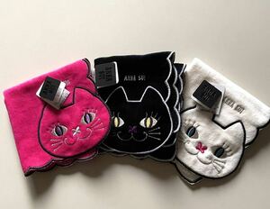 ◆アナスイ タオルハンカチ 猫 ◆3枚セット　 ANNA SUI