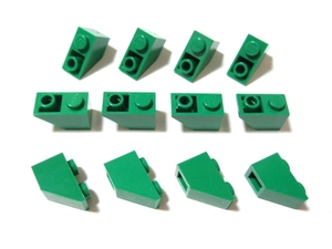 凸レゴ凸　%3665　2x1逆スロープ45度（緑）　12個