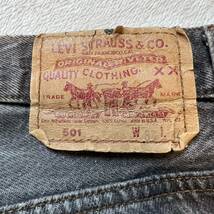 【希少/珍品】W33 L36 神サイズ！90s USA製 Levi's リーバイス 501 カスタム パッチワーク デニム ブラック 黒 刺繍 ヒッピー ヴィンテージ_画像6