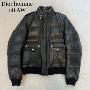 DIOR HOMME ディオール 08aw シープレザー ダウン ブラック 黒