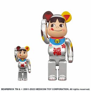 BE@RBRICK 招き猫 ペコちゃん 福 銀メッキ 100% & 400%