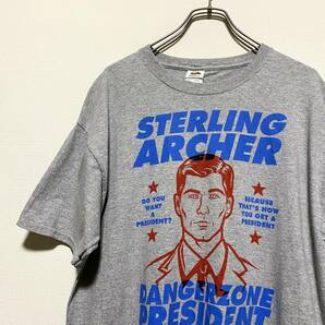 アメリカ古着 ARCHER DANGERZONE PRESIDENT 半袖 Tシャツ Lサイズ 2016年製 フルーツオブザルーム 【Q124】の画像3