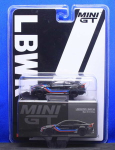 1/64 MINI-GT LB★WORKS BMW M4 ブラック/Mストライプ (左ハンドル) リバティーウォーク限定パッケージ【306】