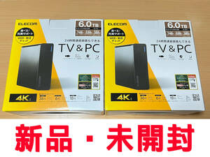 ★送料無料★　6TB 2個セット　★新品未開封　即決★　外付けHDD　ELECOM エレコム　ELD-HTV060UBK　6TB　テレビ録画/PC/USB3.2(Gen1)