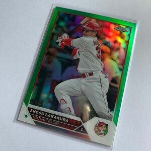 TOPPS Chrome 2023 NPB 坂倉 将吾 99枚限定 /99 Green Refractor base レギュラー パラレル カード 広島東洋カープ 坂倉将吾