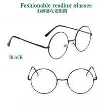 おしゃれ　老眼鏡　1.５ 丸メガネ　ブラック　リーディンググラス　シニアグラス　セット