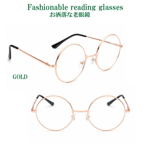  stylish farsighted glasses 1.0 circle glasses Gold leading glass sini Agras 