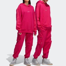 アディダス アイビーパーク オーバーサイズフーディ＆カーゴパンツ 2XOサイズ 定価26400円 ピンク IVY PARK ユニセックス スウェット 上下_画像1