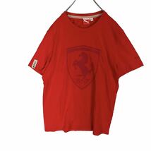 Ferrari フェラーリ× PUMA プーマ　半袖Tシャツ　赤　メンズ　Mサイズ　【AY1,482】_画像2