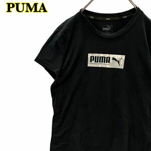 PUMA プーマ　半袖Tシャツ　プリントTシャツ　黒　レディース　XLサイズ　【AY1490】