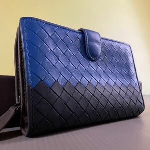 1円〜 美品■レア■BOTTEGA VENETA ■ボッテガヴェネタ ■イントレ■男女■長財布 ■小銭入れ ■希少色■新型■バイカラー■ボタン良好