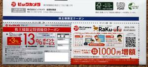 ラクウル 買取金額 1000円 増額 有効期限2024年2月29日 株主優待