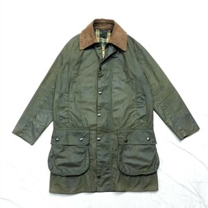 80s Barbour BORDER c36　バブアー　ボーダー　ミント　オイルドジャケット　セージ　YKK棒ジップ　2ワラント　2クラウン