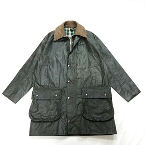 Mint 80s Barbour BORDER jacket c40 バブアー　ボーダー　オイルドジャケット　YKK棒ジップ　2ワラント　2クラウン