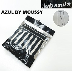 未使用品 /M/ AZUL BY MOUSSY 柄ブラック ラインレギンス レディース 脚長シルエット デイリー カジュアル スポーツ アズールバイマウジー