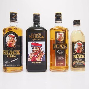 231102-34m 4本セット BLACK NIKKA special clear blend ブラックニッカ スペシャル クリアプブレンド ウイスキー 古酒 未開栓 L34287