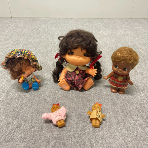 A599 昭和 レトロ ソフビ 人形 ドール ベイビー 女の子 ヴィンテージ コレクション 置物 5体セット 
