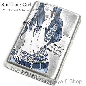 新品 ZIPPO セクシー タトゥーガール 銀イブシ ジッポー ライター