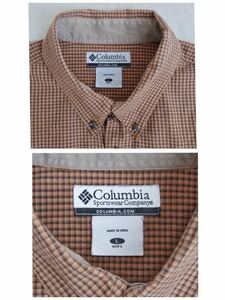 ◆90s Columbia チェックシャツ オレンジ コロンビア ボタンダウン 長袖 検 vintage ヴィンテージ ビンテージ 90年代 PFG ピーエフジー