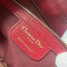【送料無料】Christian Dior クリスチャンディオール　カナージュ　トートバッグ　肩掛け　本革　レザー　カバン　赤　レッド　蜂　bee_画像9