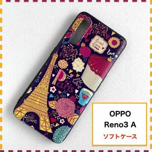 OPPO Reno3A ケース 赤 黒 オッポ リノ3 かわいい おしゃれ