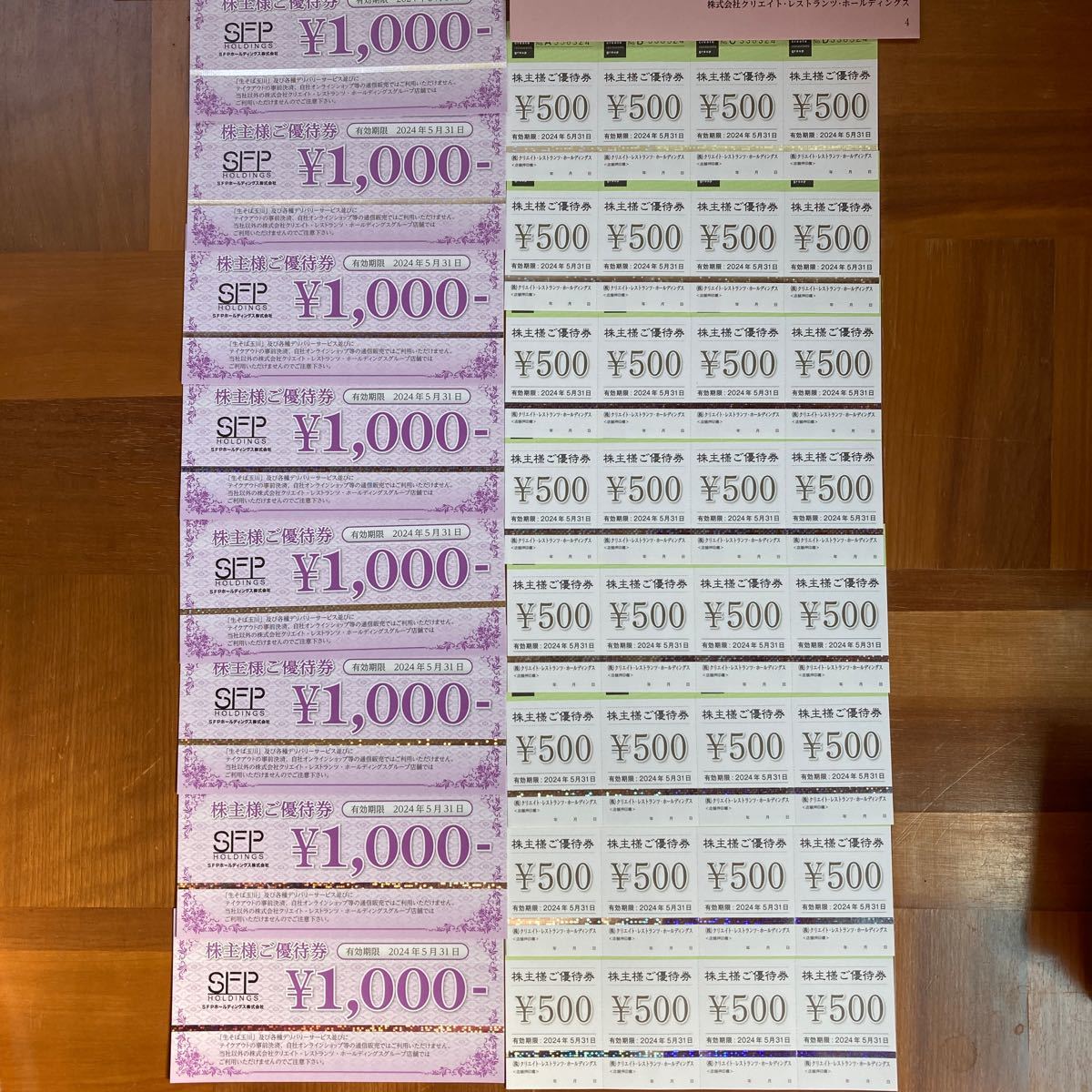 SFPホールディングス株主優待券 12000円分（1000円×12枚） - 施設利用券