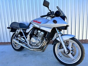 1円スタート! レストアベースに! スズキ GSX250Sカタナ ヨシムラ ドラッグサイクロン 書類OK!! 放置不動車 大きな欠品無し!! 花田商会