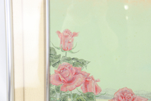 花と湖 市原義之 日本画 1977 8号 風景 絵画 額縁 袋付き 美術品 芸術品 コレクション 010IFQA44_画像3