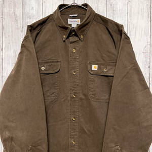 カーハート Carhartt 長袖シャツ ワークシャツ メンズ ワンポイント Lサイズ 5-72