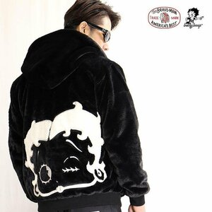 The BRAVE-MAN × BETTY BOOP ベティ ブープ 【定価￥19800】 ファージャケット BBB-2141 BLACK サイズ XXL