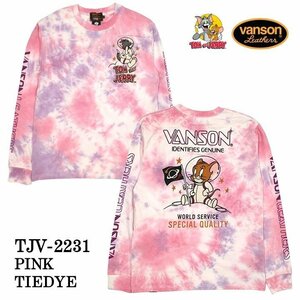 VANSON LEATHERS × TOM & JERRY トム アンド ジェリー 【定価\9500】 ロンTEE TJV-2231 PINK サイズ XL