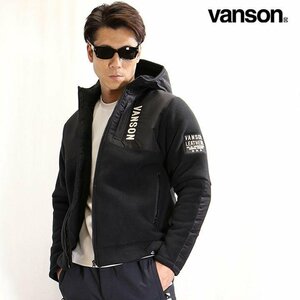 【超特価！！】 VANSON LEATHERS 【定価17800円】 フリースボンディングパーカー NVSZ-2119 BLACK サイズ M