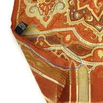 良好◆ETRO エトロ ストール◆ オレンジ ウール×シルク ペイズリー柄 レディース イタリア製 襟巻 服飾小物_画像6