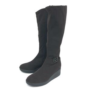 美品◆RUCO LINE ルコライン サイドジップロングブーツ 37◆ ブラウン レディース 靴 シューズ boots